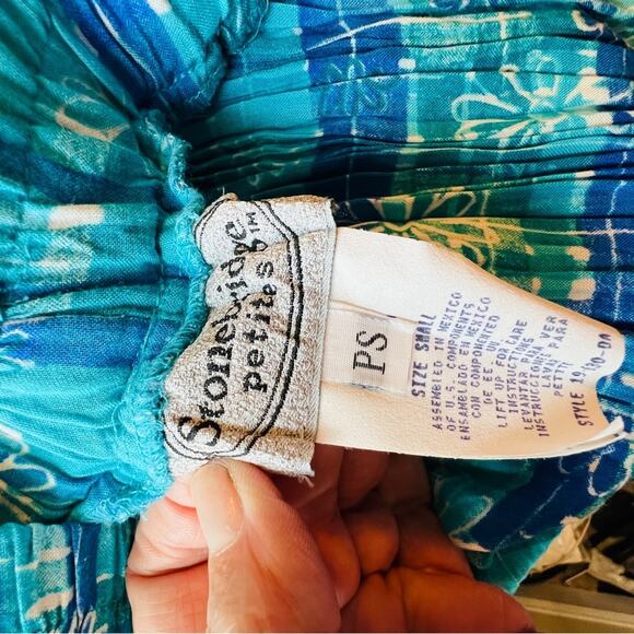 Stonebridge Petites 90s Broomstick Maxi Skirt Sz Small Petite Prairie Blue - Picture 4 of 5